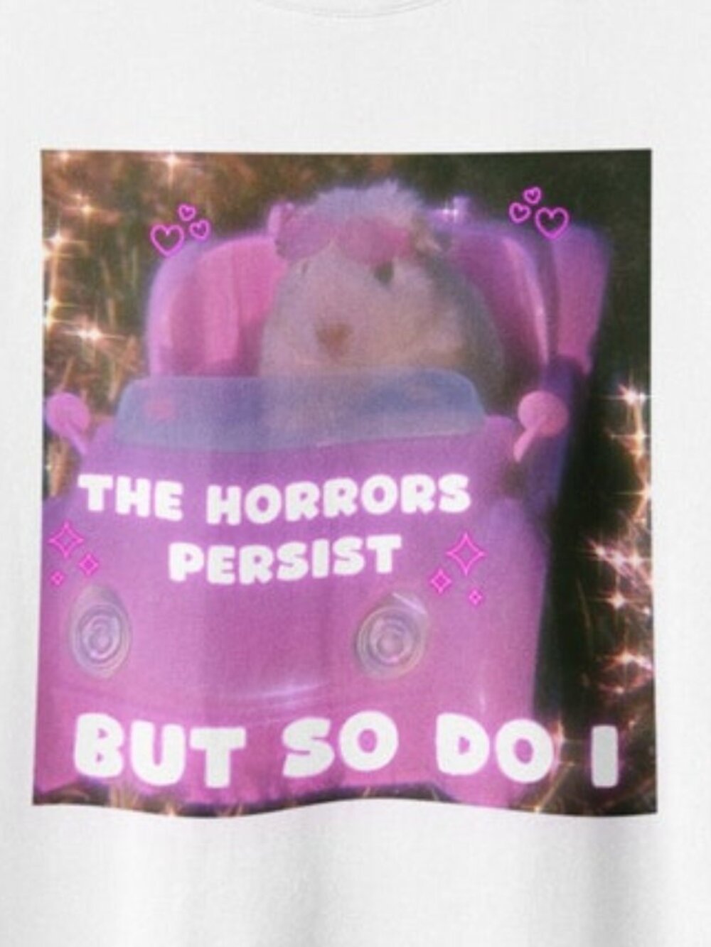 Horrors Persist But So Do I Funny Hamster Shirt - Picture 2 of 4